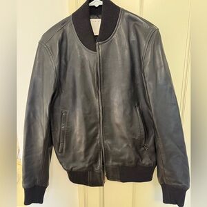 Sandro Leather Bomber Jacket